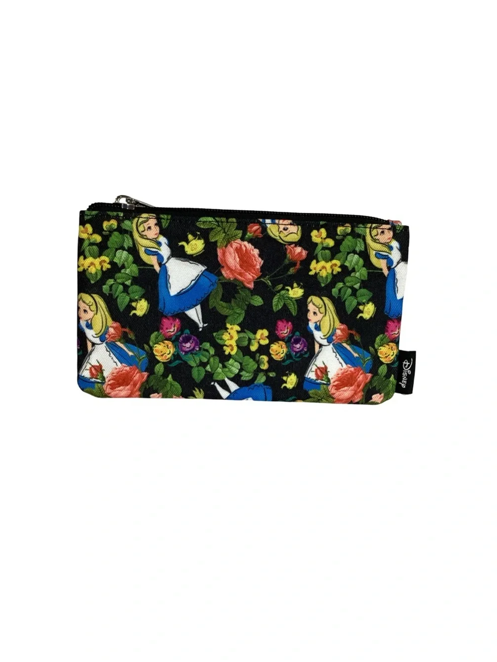 Loungefly Disney Alice in Wonderland Floral Zippered Cosmetic Bag Pouch NEW